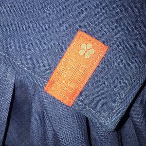 Sakura blue simple linen ring sling